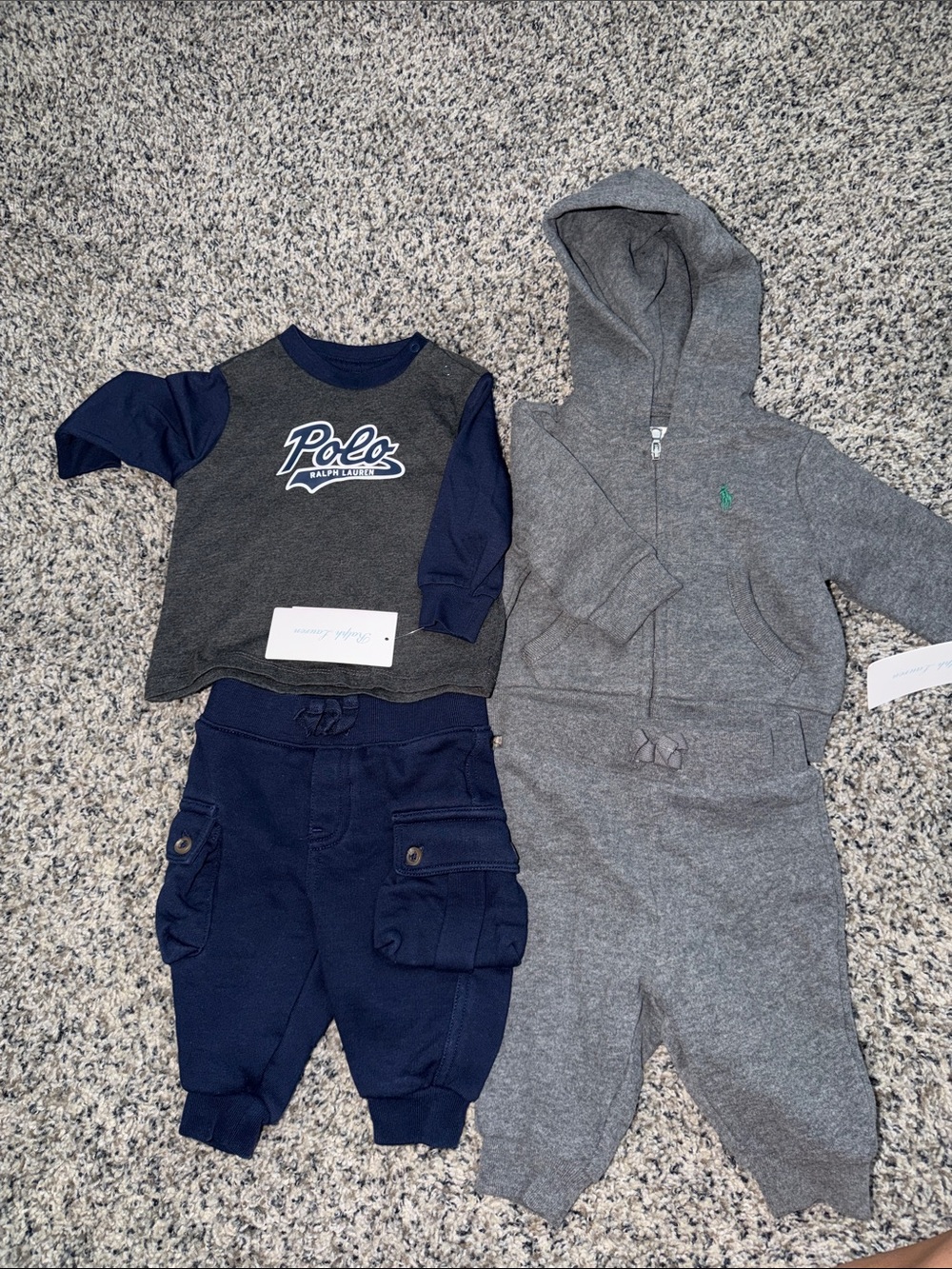 Polo by Ralph Lauren Navy & Gray Kids Sweatpants & Hoodie Set